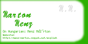 marton menz business card